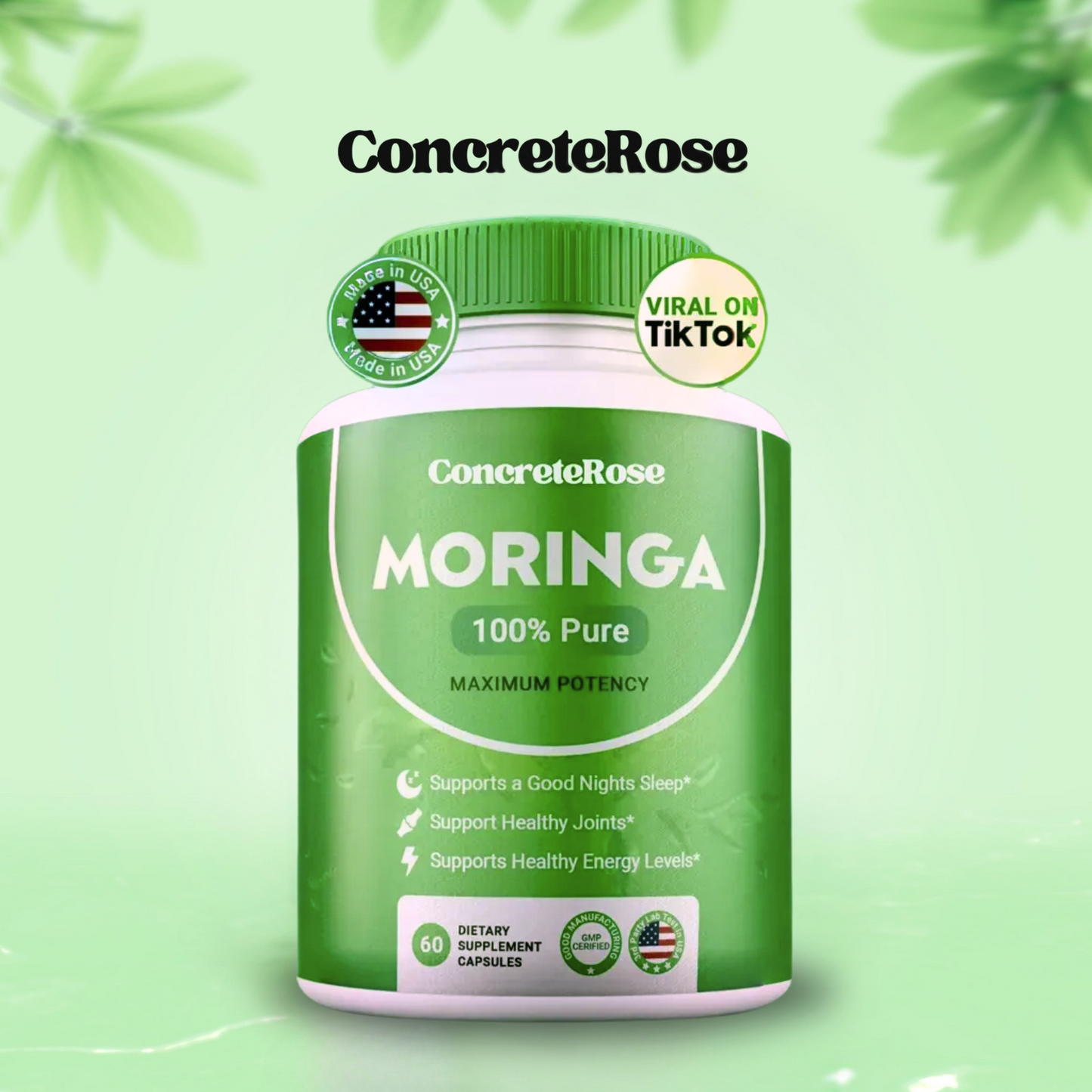 100% Pure Moringa Capsules (60ct)
