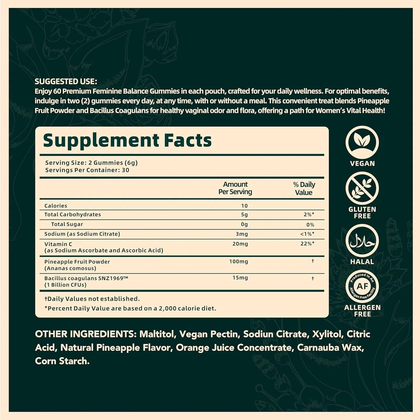 Premium Feminine Balance Gummies (60ct)