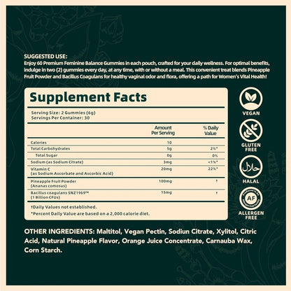 Premium Feminine Balance Gummies (60ct)